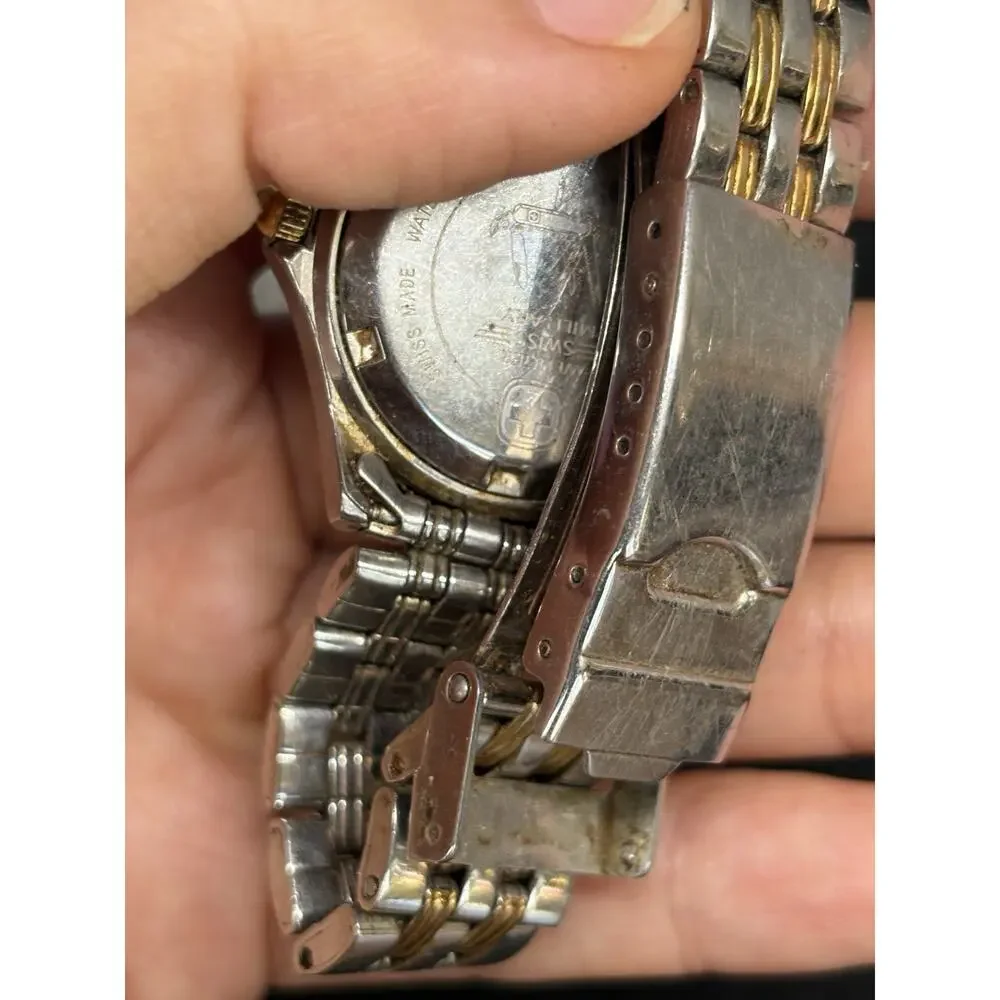 Wenger Swiss Military 79096 Women Silver Gold Tone Stainless Steel Watch 28mm